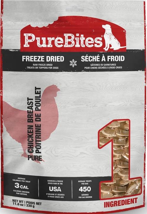 PureBites Chicken Single Ingredient Freeze Dried Dog Treats, 11.6 oz
