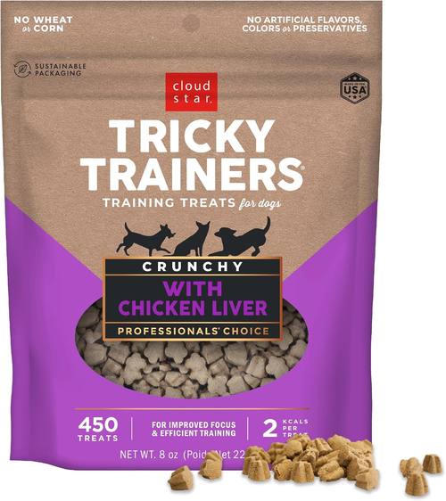Cloud Star Tricky Trainers Crunchy Dog Treats, Liver, 8 oz Pouch