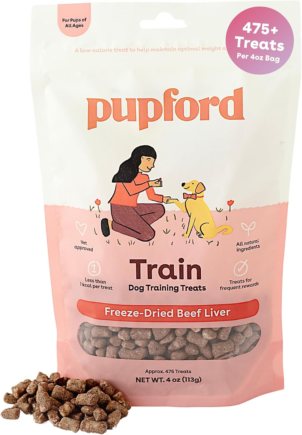 Pupford Freeze Dried Training Treats for Dogs &amp; Puppies (Beef Liver, 4 oz)