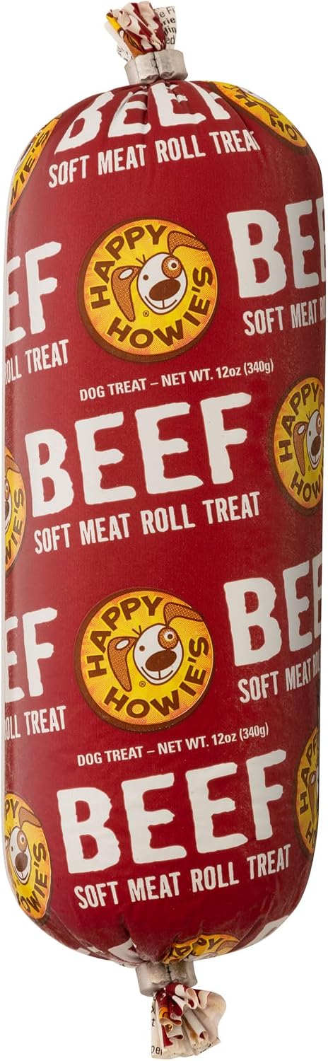 Happy Howie's Soft Meat Roll Treat, High Protein, Beef, 12 Oz (Pack of 1)