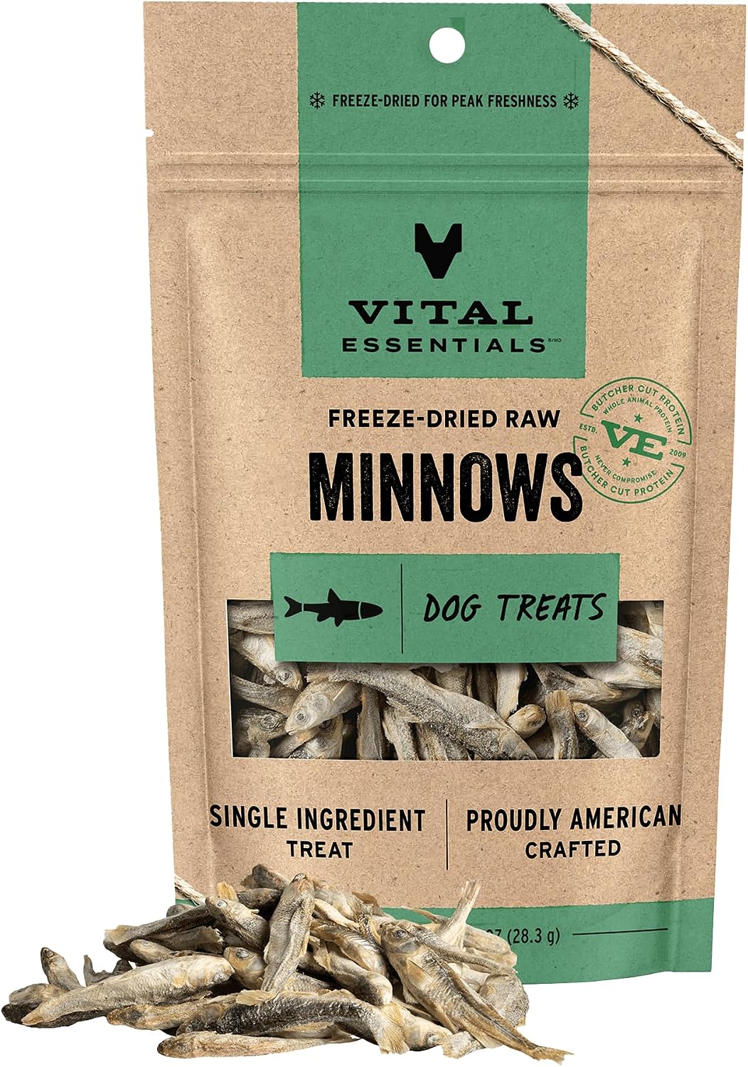 Vital Essentials Freeze Dried Minnows Dog Treats, 1 oz Bag