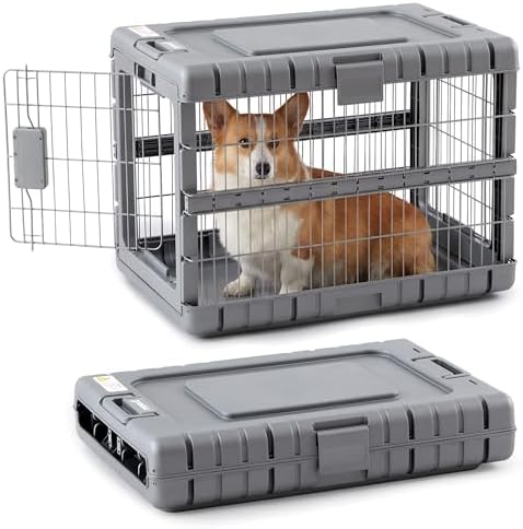ZOMISIA 28" L Collapsible Dog Crate for Dogs, Heavy Duty Dog Kennel Indoor